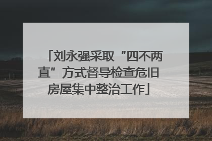 刘永强采取“四不两直”方式督导检查危旧房屋集中整治工作