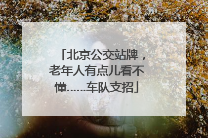 北京公交站牌，老年人有点儿看不懂……车队支招