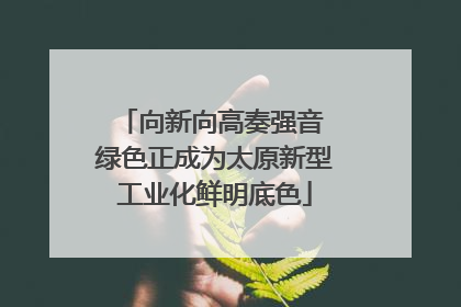 向新向高奏强音 绿色正成为太原新型工业化鲜明底色
