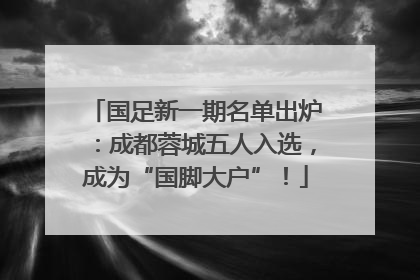 国足新一期名单出炉：成都蓉城五人入选，成为“国脚大户”！