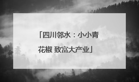 四川邻水：小小青花椒 致富大产业
