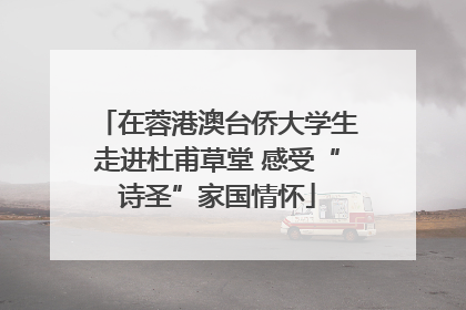 在蓉港澳台侨大学生走进杜甫草堂 感受“诗圣”家国情怀