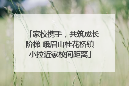 家校携手，共筑成长阶梯 峨眉山桂花桥镇小拉近家校间距离