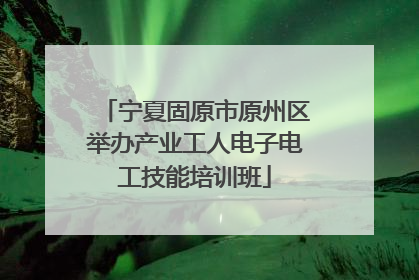 宁夏固原市原州区举办产业工人电子电工技能培训班