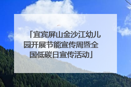 宜宾屏山金沙江幼儿园开展节能宣传周暨全国低碳日宣传活动