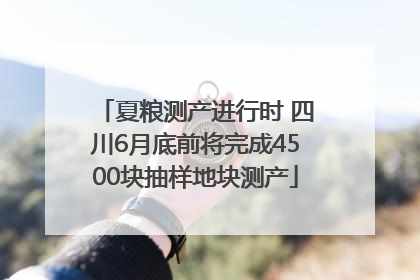 夏粮测产进行时 四川6月底前将完成4500块抽样地块测产