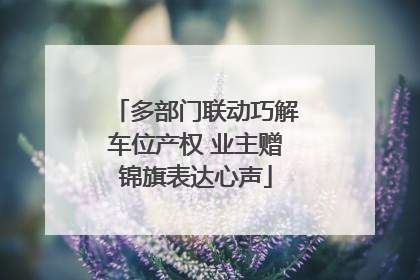 多部门联动巧解车位产权 业主赠锦旗表达心声