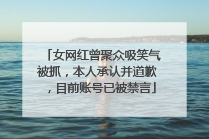 女网红曾聚众吸笑气被抓，本人承认并道歉，目前账号已被禁言