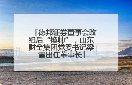 德邦证券董事会改组后“换帅”，山东财金集团党委书记梁雷出任董事长