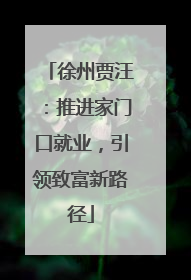 徐州贾汪：推进家门口就业，引领致富新路径