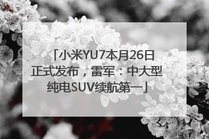 小米YU7本月26日正式发布，雷军：中大型纯电SUV续航第一