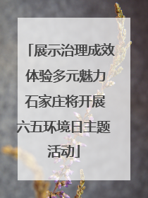 展示治理成效 体验多元魅力 石家庄将开展六五环境日主题活动