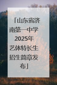 山东省济南第一中学2025年艺体特长生招生简章发布