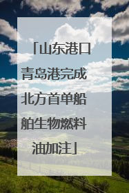 山东港口青岛港完成北方首单船舶生物燃料油加注