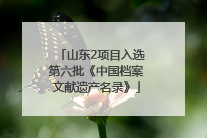 山东2项目入选第六批《中国档案文献遗产名录》