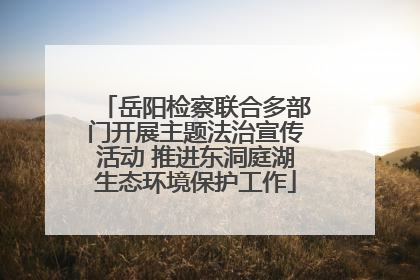 岳阳检察联合多部门开展主题法治宣传活动 推进东洞庭湖生态环境保护工作