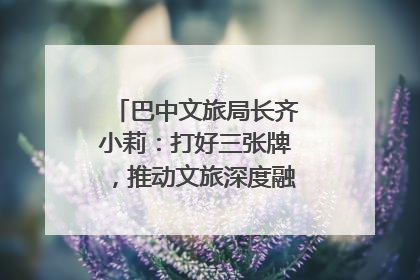 巴中文旅局长齐小莉：打好三张牌，推动文旅深度融合｜文旅局长说