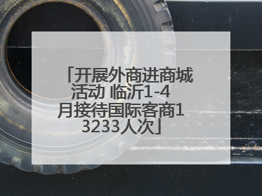 开展外商进商城活动 临沂1-4月接待国际客商13233人次