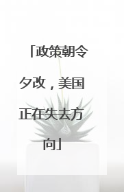 政策朝令夕改，美国正在失去方向