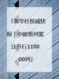 新华社权威快报｜中欧班列累计开行110000列