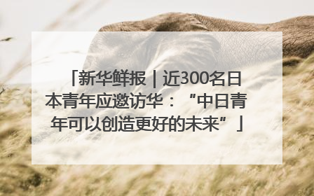 新华鲜报｜近300名日本青年应邀访华：“中日青年可以创造更好的未来”