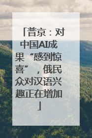 普京：对中国AI成果“感到惊喜”，俄民众对汉语兴趣正在增加
