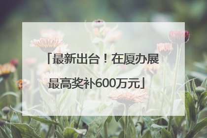 最新出台！在厦办展最高奖补600万元