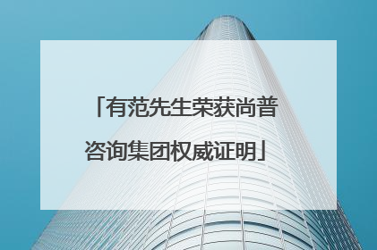 有范先生荣获尚普咨询集团权威证明