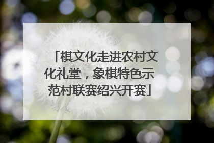 棋文化走进农村文化礼堂，象棋特色示范村联赛绍兴开赛