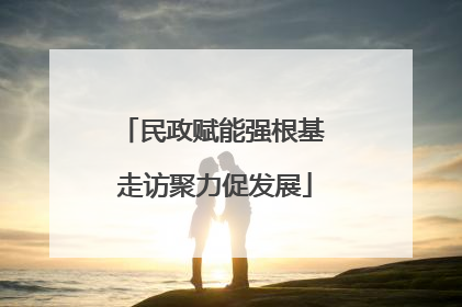 民政赋能强根基 走访聚力促发展