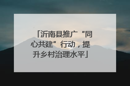 沂南县推广“同心共建”行动，提升乡村治理水平