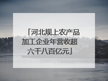 河北规上农产品加工企业年营收超六千八百亿元