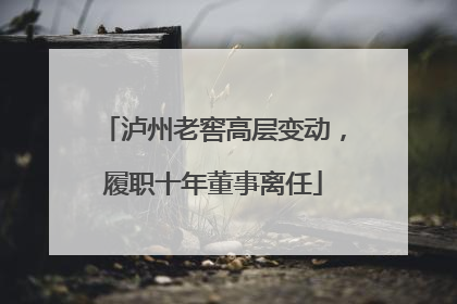 泸州老窖高层变动，履职十年董事离任