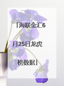 海联金汇6月25日龙虎榜数据