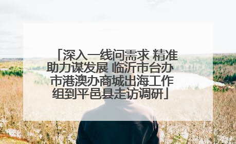 深入一线问需求 精准助力谋发展 临沂市台办 市港澳办商城出海工作组到平邑县走访调研