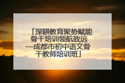 深耕教育聚势赋能 骨干培训领航致远—成都市初中语文骨干教师培训班