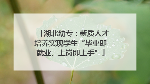 湖北幼专：新质人才培养实现学生“毕业即就业、上岗即上手”