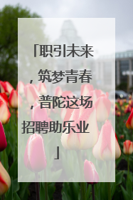 职引未来，筑梦青春，普陀这场招聘助乐业