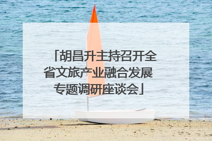 胡昌升主持召开全省文旅产业融合发展专题调研座谈会