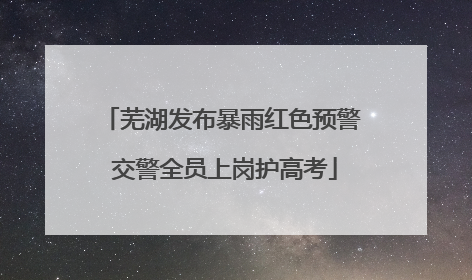 芜湖发布暴雨红色预警 交警全员上岗护高考