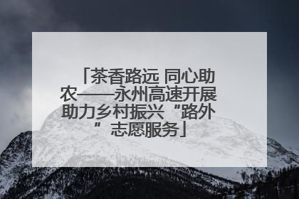 茶香路远 同心助农——永州高速开展助力乡村振兴“路外”志愿服务