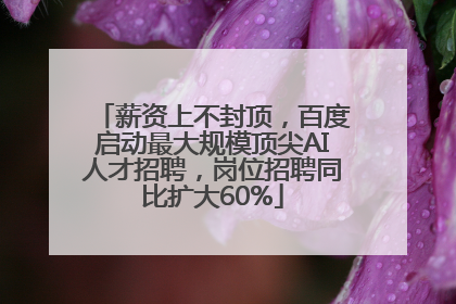 薪资上不封顶，百度启动最大规模顶尖AI人才招聘，岗位招聘同比扩大60%