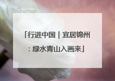 行进中国｜宜居锦州：绿水青山入画来