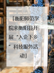 衡阳师范学院来衡阳县开展“入企下乡”科技服务活动