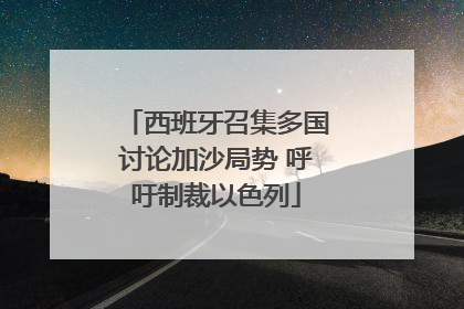 西班牙召集多国讨论加沙局势 呼吁制裁以色列