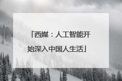 西媒：人工智能开始深入中国人生活