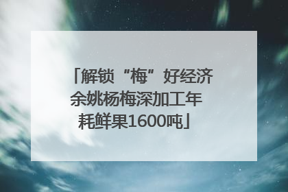 解锁“梅”好经济 余姚杨梅深加工年耗鲜果1600吨