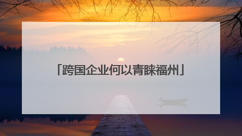跨国企业何以青睐福州