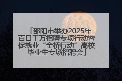 邵阳市举办2025年百日千万招聘专项行动暨促就业“金桥行动”高校毕业生专场招聘会