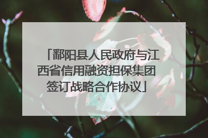 鄱阳县人民政府与江西省信用融资担保集团签订战略合作协议